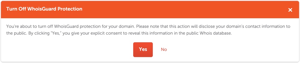 Namecheap WhoIs Guard Off